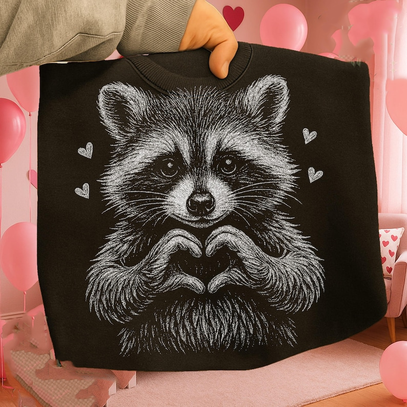Valentine Raccoon Shirt Cute Raccoon Love Shirt Retro Valentine Shirt Valentine Raccoon Shirt  Feral But Cute Valentine Shirt 1767673457781.png
