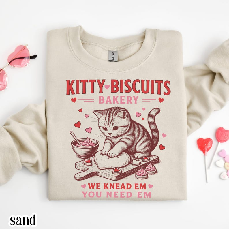 Valentines Cat Sweatshirt Kitty Biscuits Bakery Sweater Funny Vday Cat Lover Pullover Cute Kitten Baking Cookies Love Crewneck Girlfriend 1767773105587.png