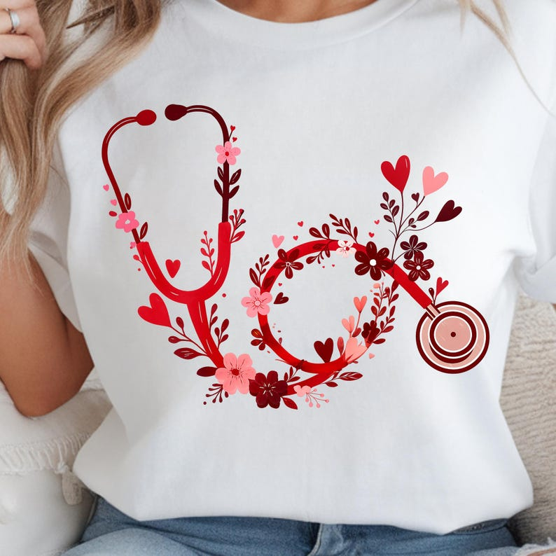 Floral Nurse Stethoscope Valentine Shirt Valentines Day Nursing Sublimation Tshirt 1767775968277.png