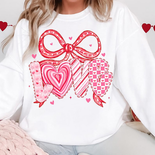 Valentines Day Love Shirt With Bow And Hearts Preppy Coquette Sublimation Shirt Pink Romantic Aesthetic Digital Clipart For Shirts 1767857149435.png