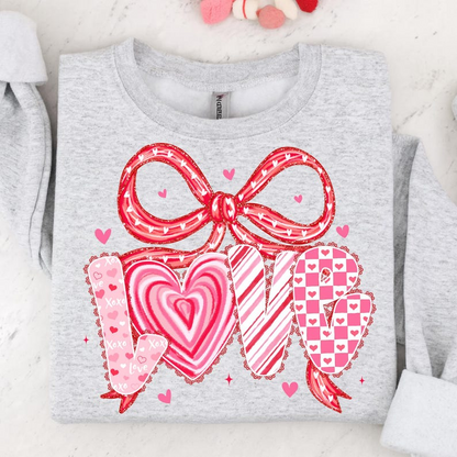 Valentines Day Love Shirt With Bow And Hearts Preppy Coquette Sublimation Shirt Pink Romantic Aesthetic Digital Clipart For Shirts 1767857149646.png