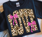 Love Shirt Leopard Print Bow Shirt With Preppy Letters  Coquette Valentine Shirt 1767932280022.png