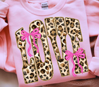 Love Shirt Leopard Print Bow Shirt With Preppy Letters  Coquette Valentine Shirt 1767932280370.png