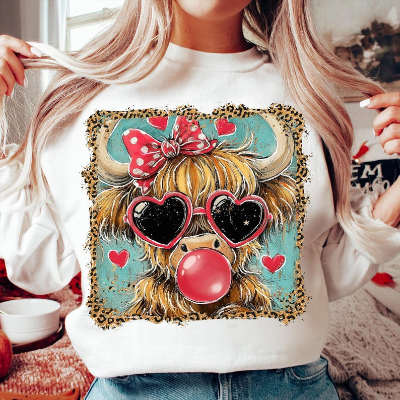 Highland Cow Sweatshirt Coquette Valentine Shirt Valentine Heart Love Shirt Retro Valentine Shirt Valentine S Day Gift 1767933267195.png