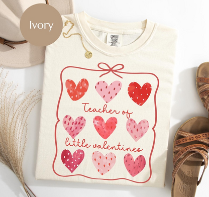 Comfort Colors Valentines Day Teacher Shirt Teaching Little Valentines Cute Strawberry Candy Hearts School Coquette Sweethearts Y2k Gift 1768011191836.png