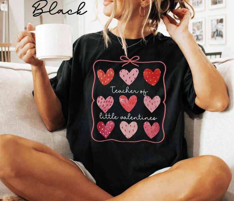 Comfort Colors Valentines Day Teacher Shirt Teaching Little Valentines Cute Strawberry Candy Hearts School Coquette Sweethearts Y2k Gift 1768011191910.png