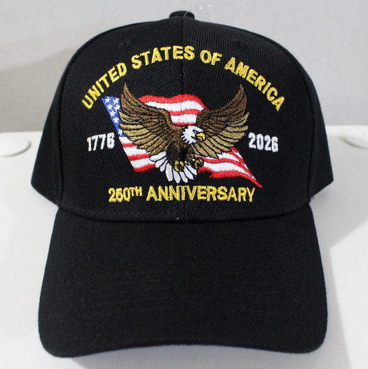 United States Of America 250th Anniversary Baseball Hat American Flag Hat Adjustable Black Hat 1776 2026 Hat 1768015713186.png