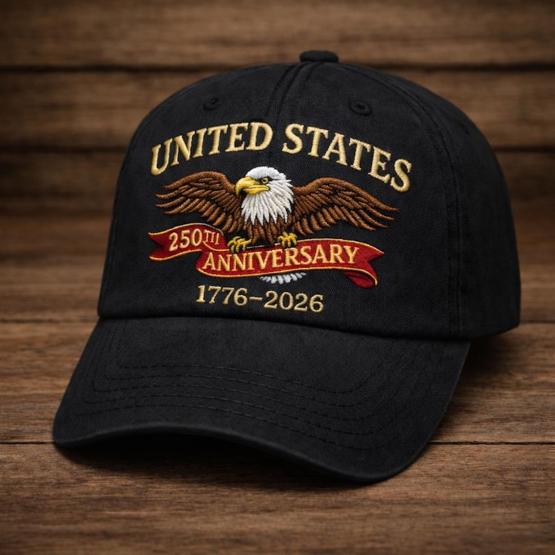United States Eagle Embroidered Hat 250th Anniversary 1776 2026 1768202352018.png