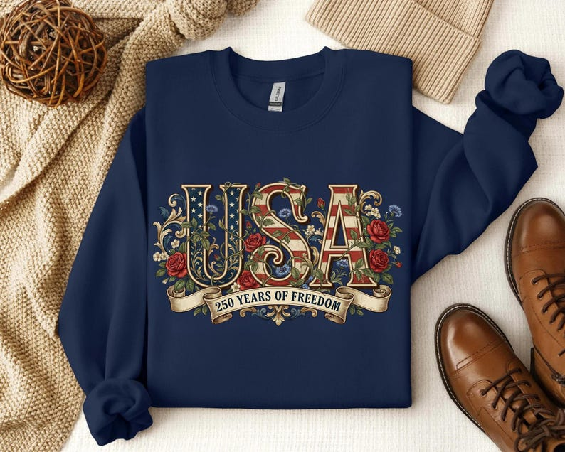 Retro Usa 250 Shirt Independence Day Sweatshirt Celebrate 250th Anniversary Shirt Usa Flag Tee 4th Of July Shirt Patriotic Gift 1768535985077.png