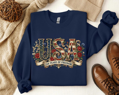 Retro Usa 250 Shirt Independence Day Sweatshirt Celebrate 250th Anniversary Shirt Usa Flag Tee 4th Of July Shirt Patriotic Gift 1768535985077.png