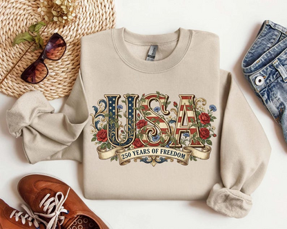 Retro Usa 250 Shirt Independence Day Sweatshirt Celebrate 250th Anniversary Shirt Usa Flag Tee 4th Of July Shirt Patriotic Gift 1768535985280.png