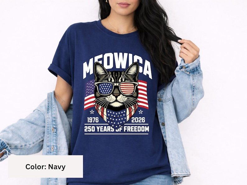 Patriotic Cat Shirt 250th America Anniversary 250 Years Of Freedom 4th Of July Gift For Cat Lovers American Independence Day Cat Mom Tshirt 1768536257504.png