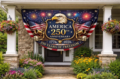 America 250th Anniversary Fan Flag Semiquincentennial 1776 2026 Patriotic Eagle Outdoor Banner 250 Years Usa July 4th Independence Day 1780025353768.jpg