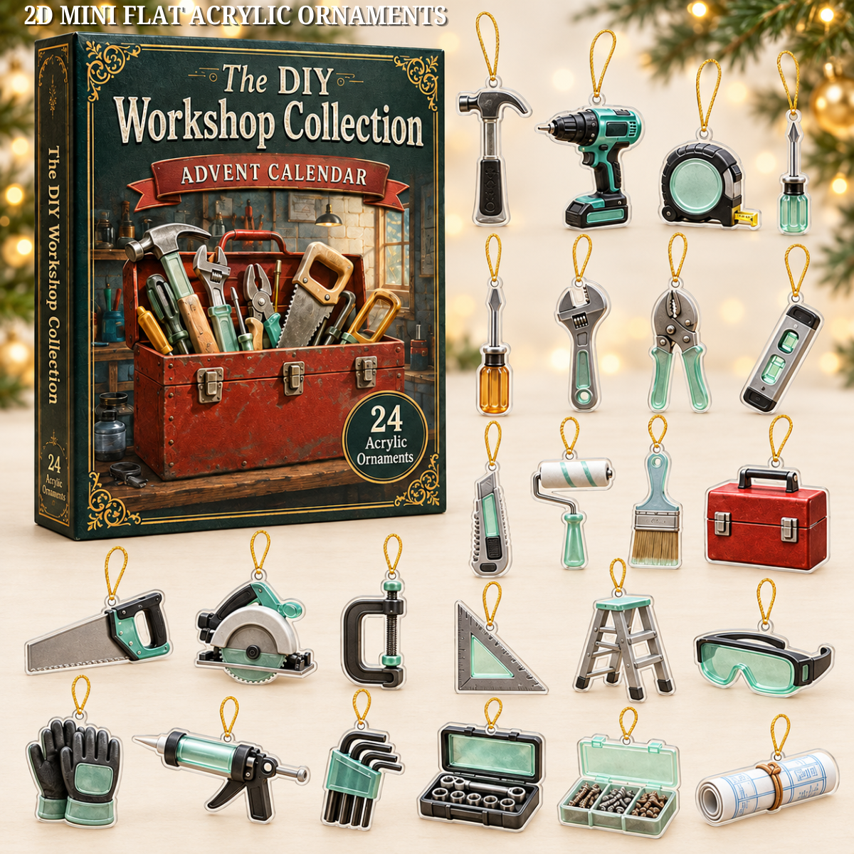 DIY Workshop Tools Advent Calendar 2026 - 24-Day Festive Countdown, Acrylic Charms Blind Box - Gift For Tool Lovers 182592a8-3c21-4281-ba99-8a8cc8225604-workshop-text.png