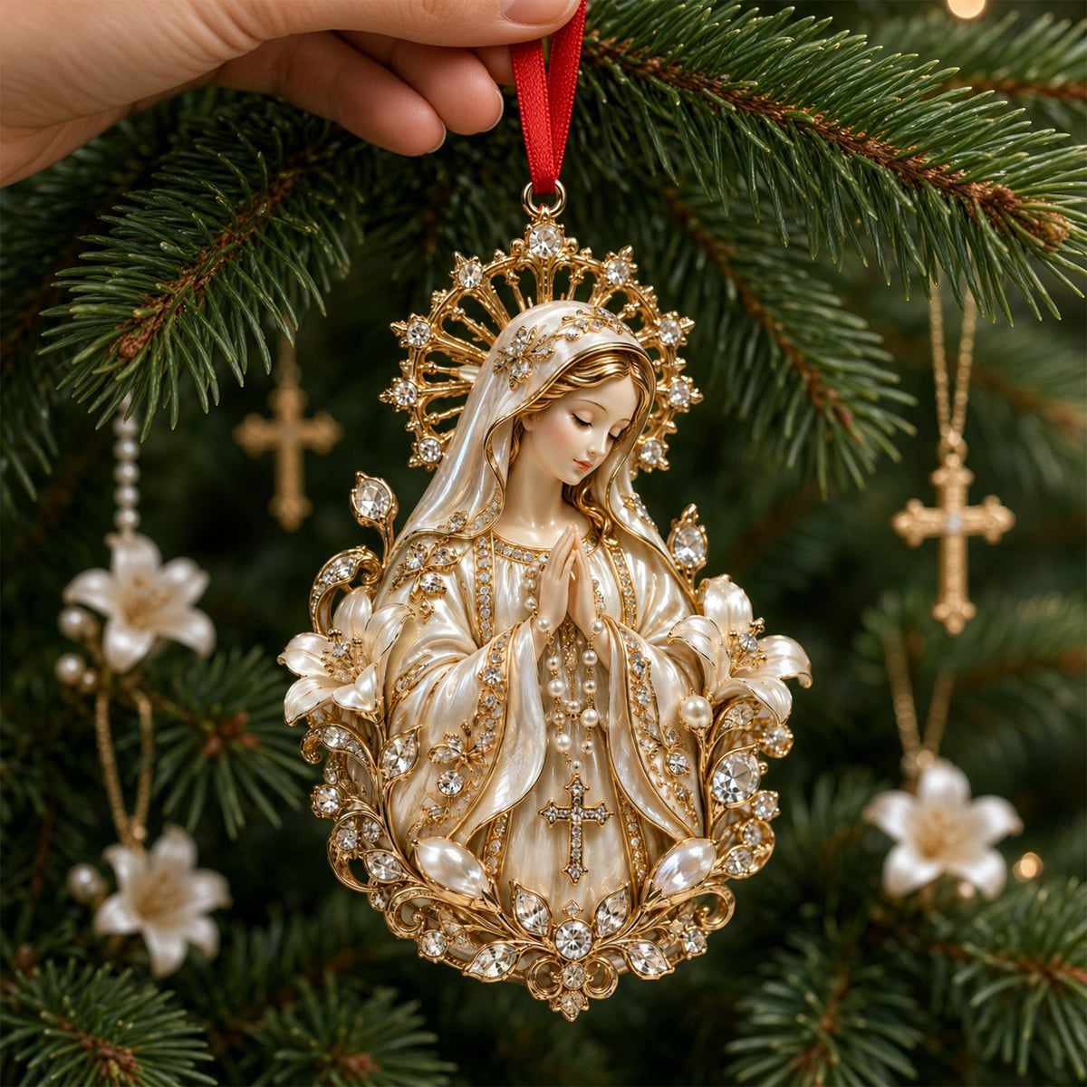 Virgin Mary Praise Christmas Ornament, Personalized Gifts For Christians 1825e675-3fce-408f-8008-ee4813cfc5c1-2_32f6a26a-f3b1-4724-b528-a81f34b035e6_5000x.jpg