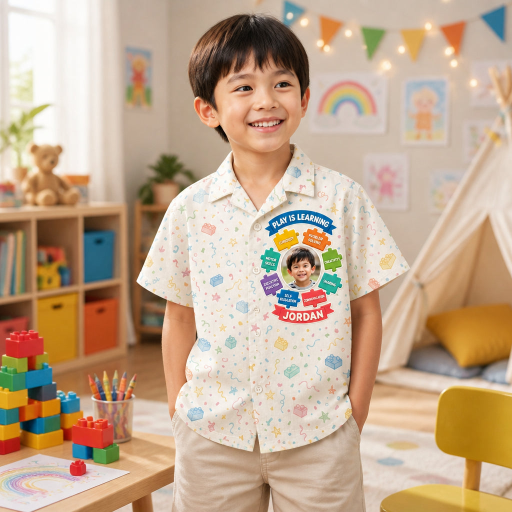 Play Is Learning – Kids AOP Shirt (Photo + Name) - Personalized Hawaiian Kids Shirt - AOP 1854a6e2-6fe6-49de-bef4-327671ff5b24.jpg
