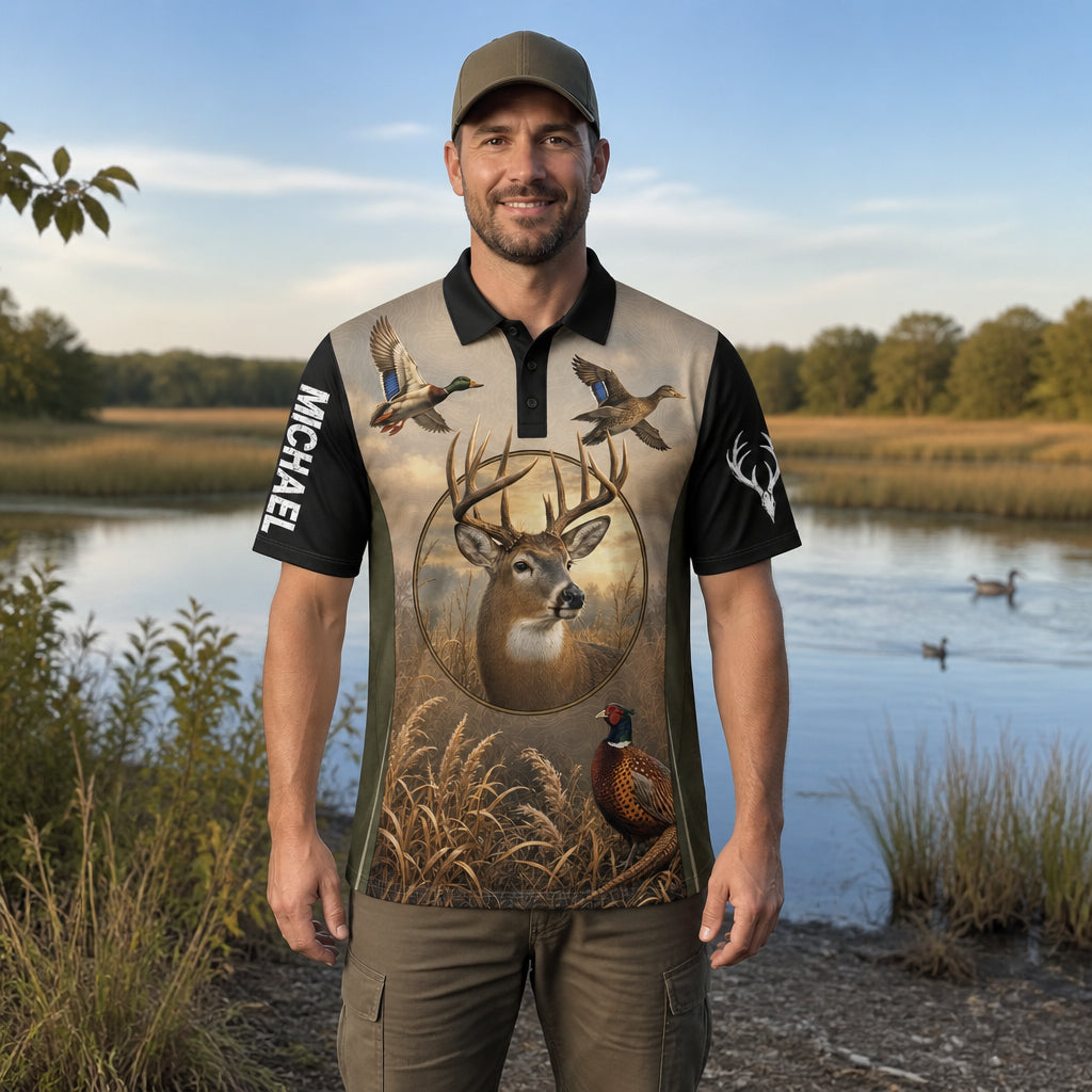 Hunter Wildlife AOP Polo – Personalized Sleeve Name - Personalized Polo shirt - All over printed 1884a19c-4844-4868-b3c2-654f41b8497b.jpg