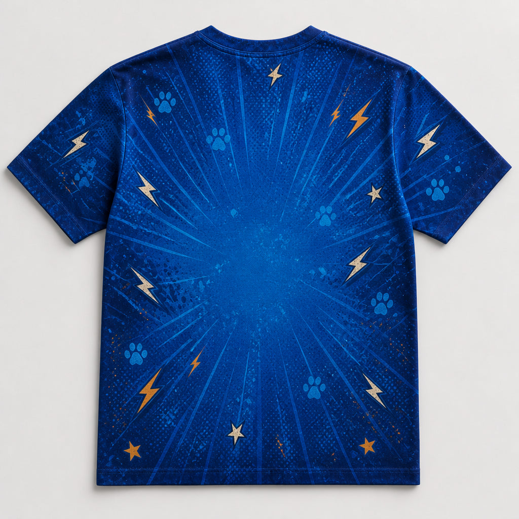 Rockin’ The Dog Dad Life – Custom Face & Pup AOP Tee - Back view