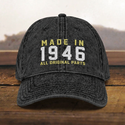 80th Birthday Gift, Vintage Embroidered Hat for 80th Birthday, Born In 1944 Cap 1946_cap.png