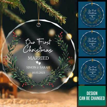 First Christmas Married Wedding Gift - Personalized Crystal Ornament - Christmas Gift For Newlywed Couple 1Banner-FirstChristmasMarriedWeddingGift-PersonalizedCrystalOrnament-ChristmasGiftForNewlywedCou.jpg