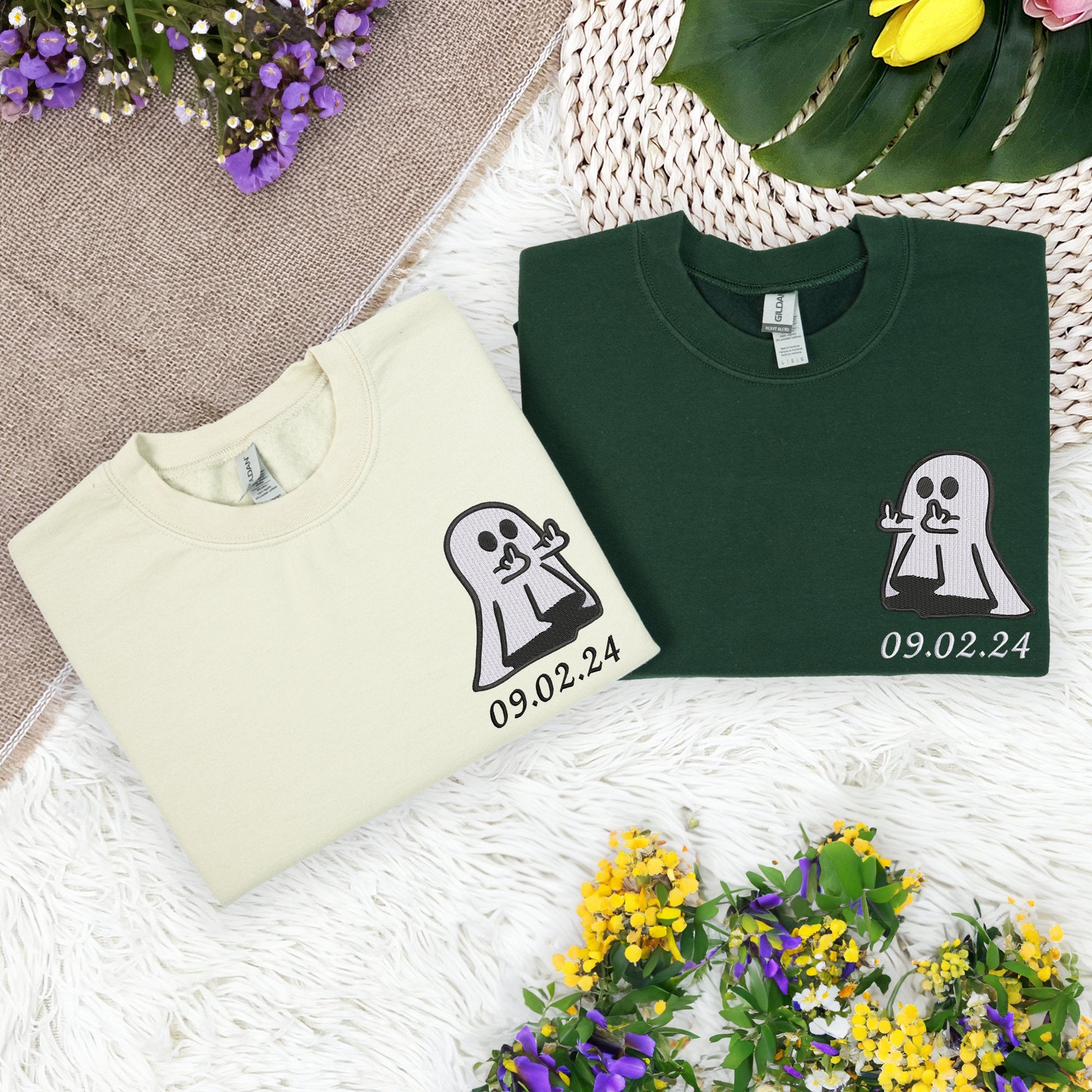 Embroidered Cute Ghost Sweatshirt, Ghost Sweatshirt, Matching Couple Hoodie 1_01cc10af-2686-4e08-b54b-5759f5673252.jpg