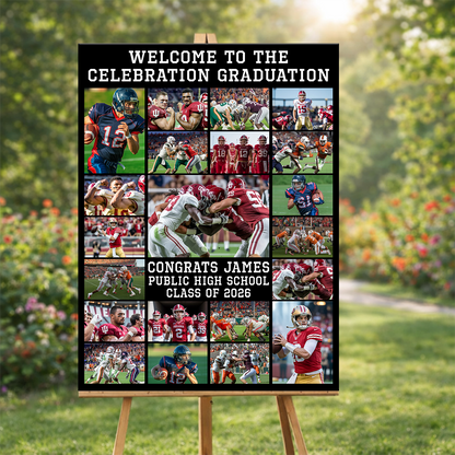 Sporty Personalized Graduation Welcome Sign Party
