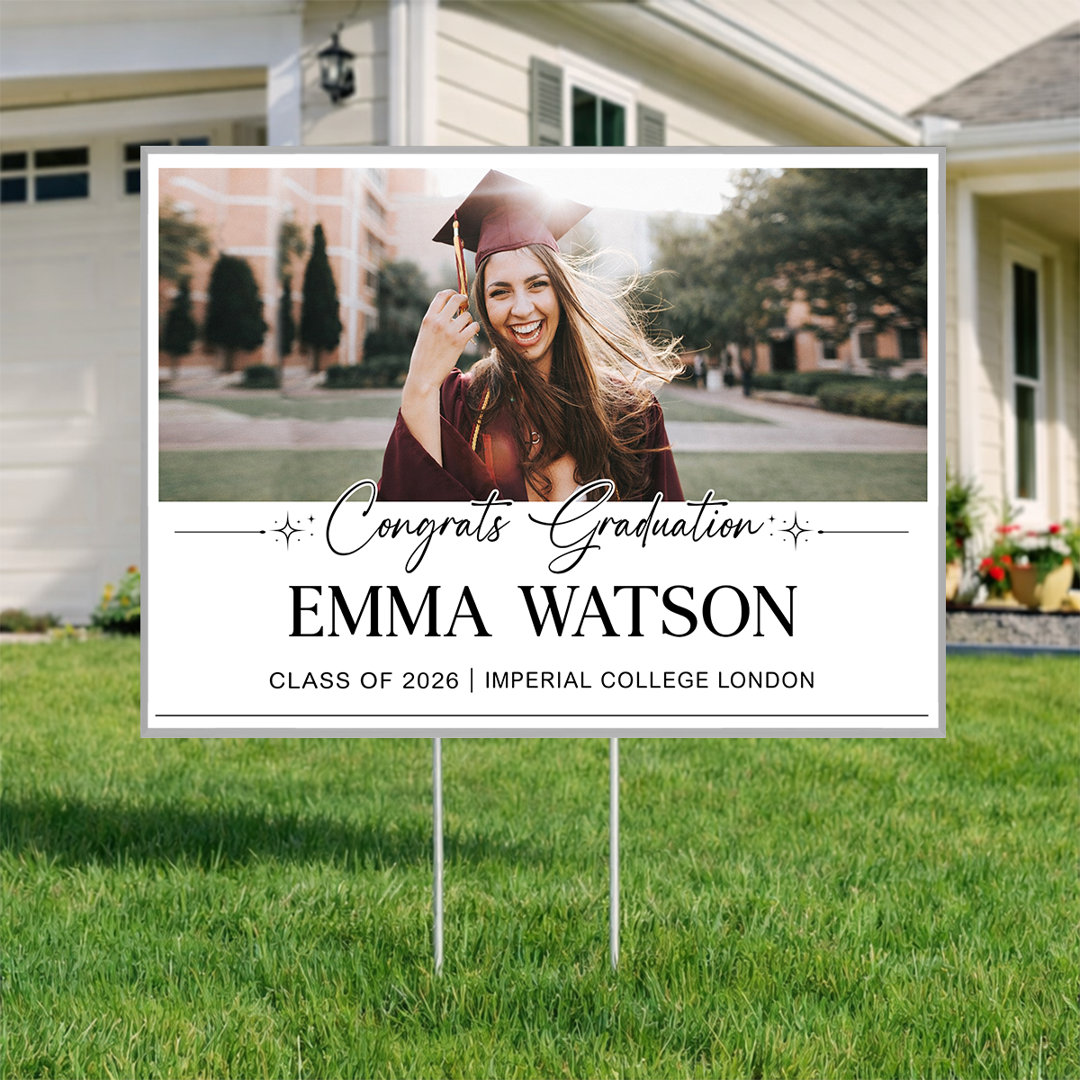 Class Of 2026 Photo Yard Sign - Personalized Lawn Sign