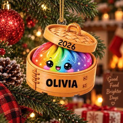 Cute Dumpling Acrylic Ornament - Personalized Ornaments for Kids