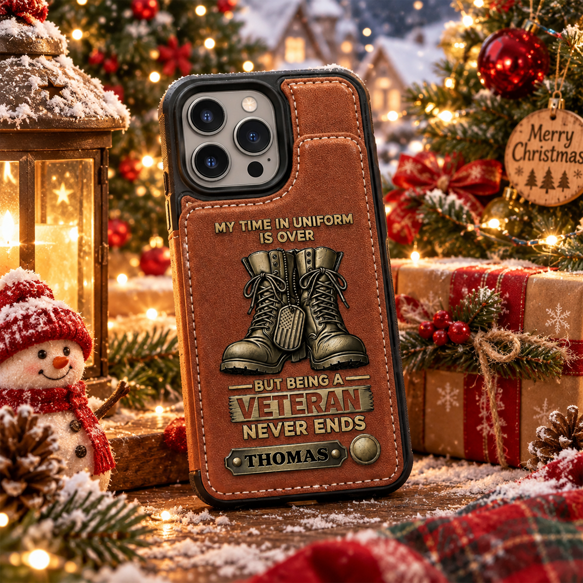 My Time In Uniform Is Over - Personalized Leather Wallet Phone Case