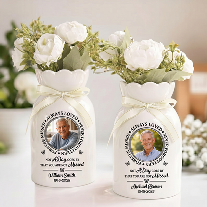 Always Loved Personalized Custom Ribbon Tie Flower Vase