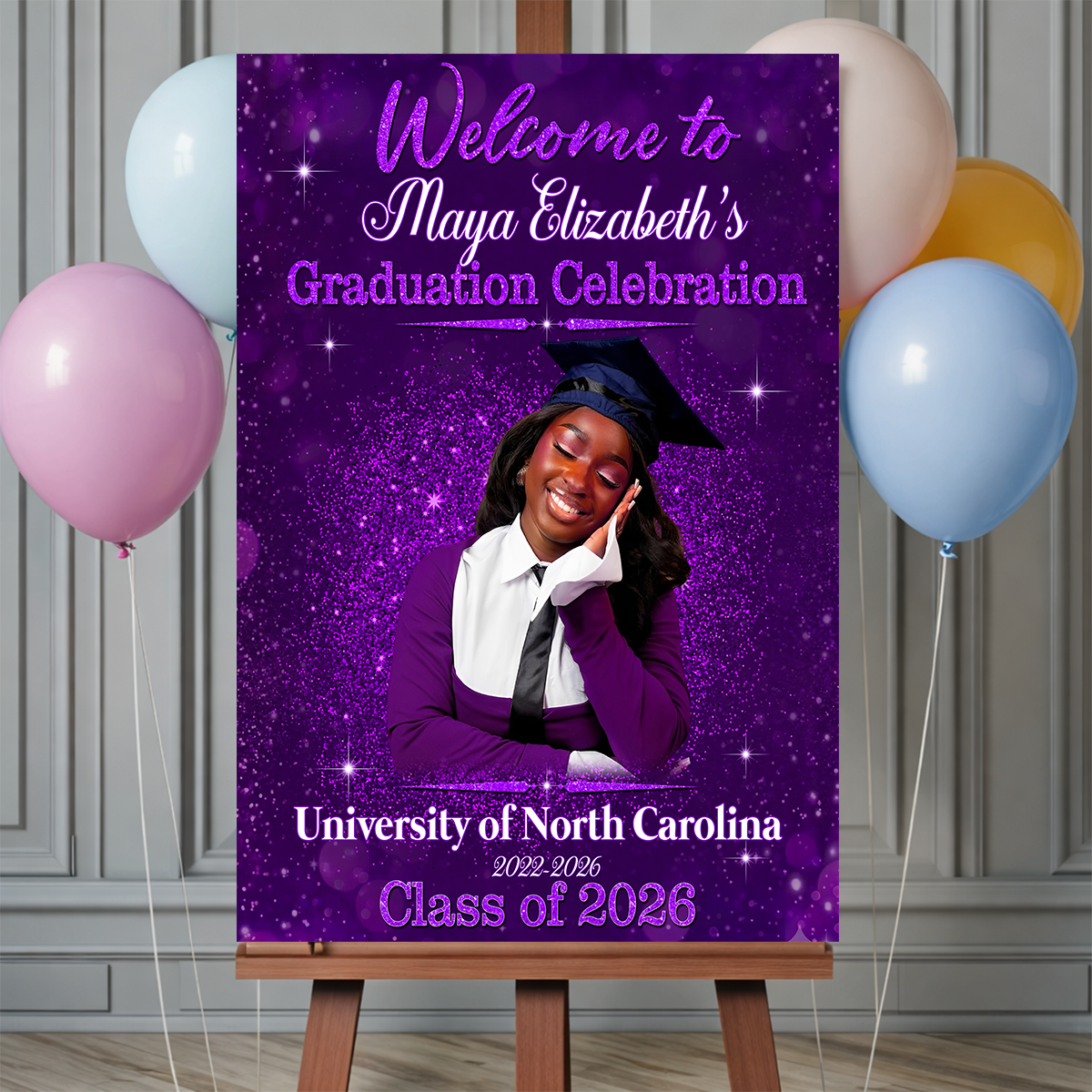 Graduation Shine Photo Personalized Welcome Sign Party