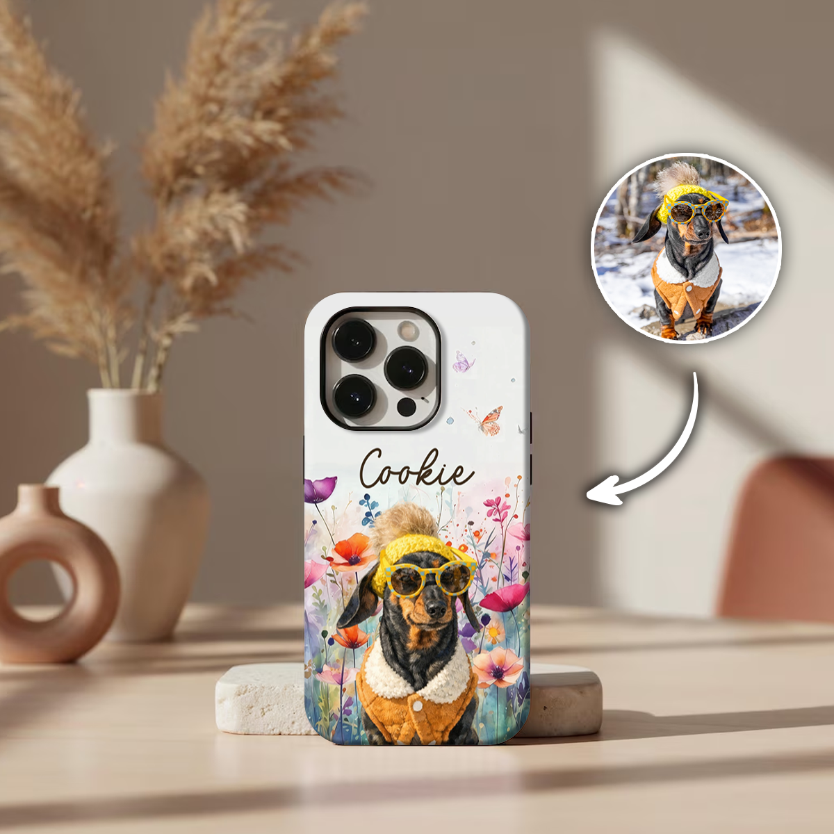 Upload Photo Watercolor Pet - Personalized Phone Case