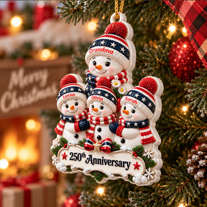 Snowman Ornament 250th Anniversary - Real 3D Raised Ornament
