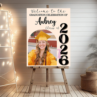 Class Of 2026 Graduation Bow Style - Personalized Welcome Sign