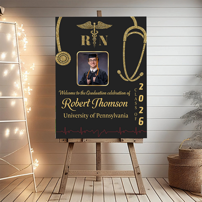 Graduation Nurse Photo Personalized Welcome Sign Party