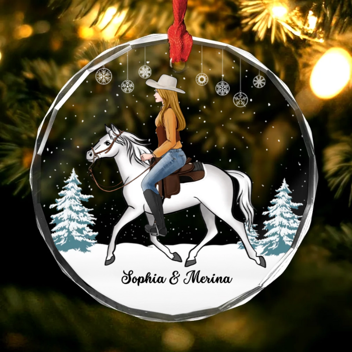 Girl Riding Horse - Personalized Crystal Ornament - Christmas Gift For Horse Rider, Horse Lovers 1_19d99432-3e68-457b-8f0f-99d2f10f1583.png