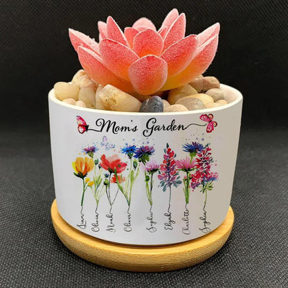 Personalized Grandma's Garden Outdoor Flower Pot With Grandkids Name and Birth Flower For Mother's Day 1_1_3.jpg