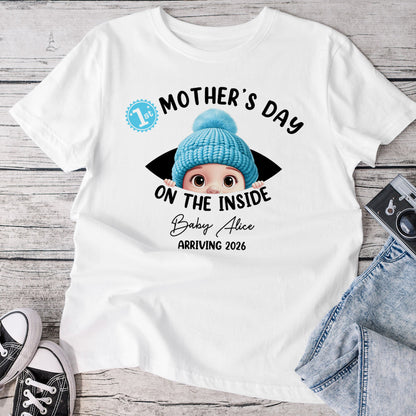 Baby First Year On The Inside With Mom - Personalized T Shirt