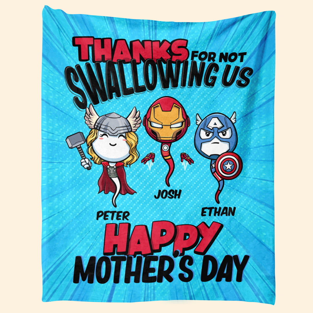 Multiverse Thanks For Not Swallowing - Personalized Blanket - Mother's Day, Funny, Birthday Gift For Mom, Wife 1_1fda8f5f-d458-4e41-b4f8-9b4a61a5068e.jpg