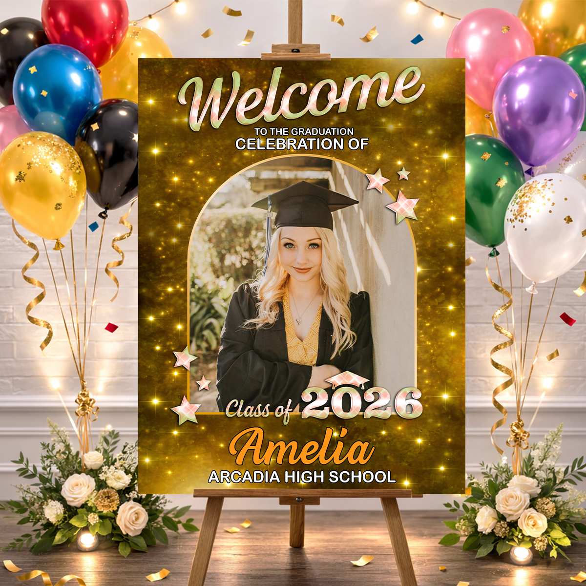 Class Of 2026 Star - Graduation Welcome Sign Party