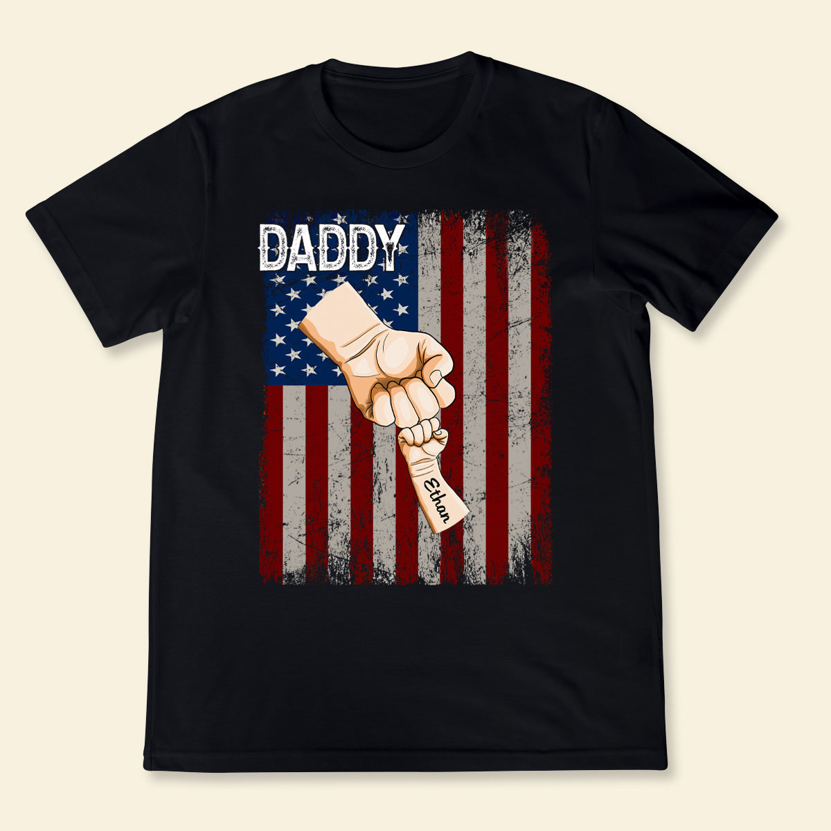 Grandpa & Grandkids American Fist Bump - Personalized Apparel - Loving Gift For Father, Dad, Father's Day 1_27e42703-477f-4da1-ad36-9f2c5e49d5b1.jpg