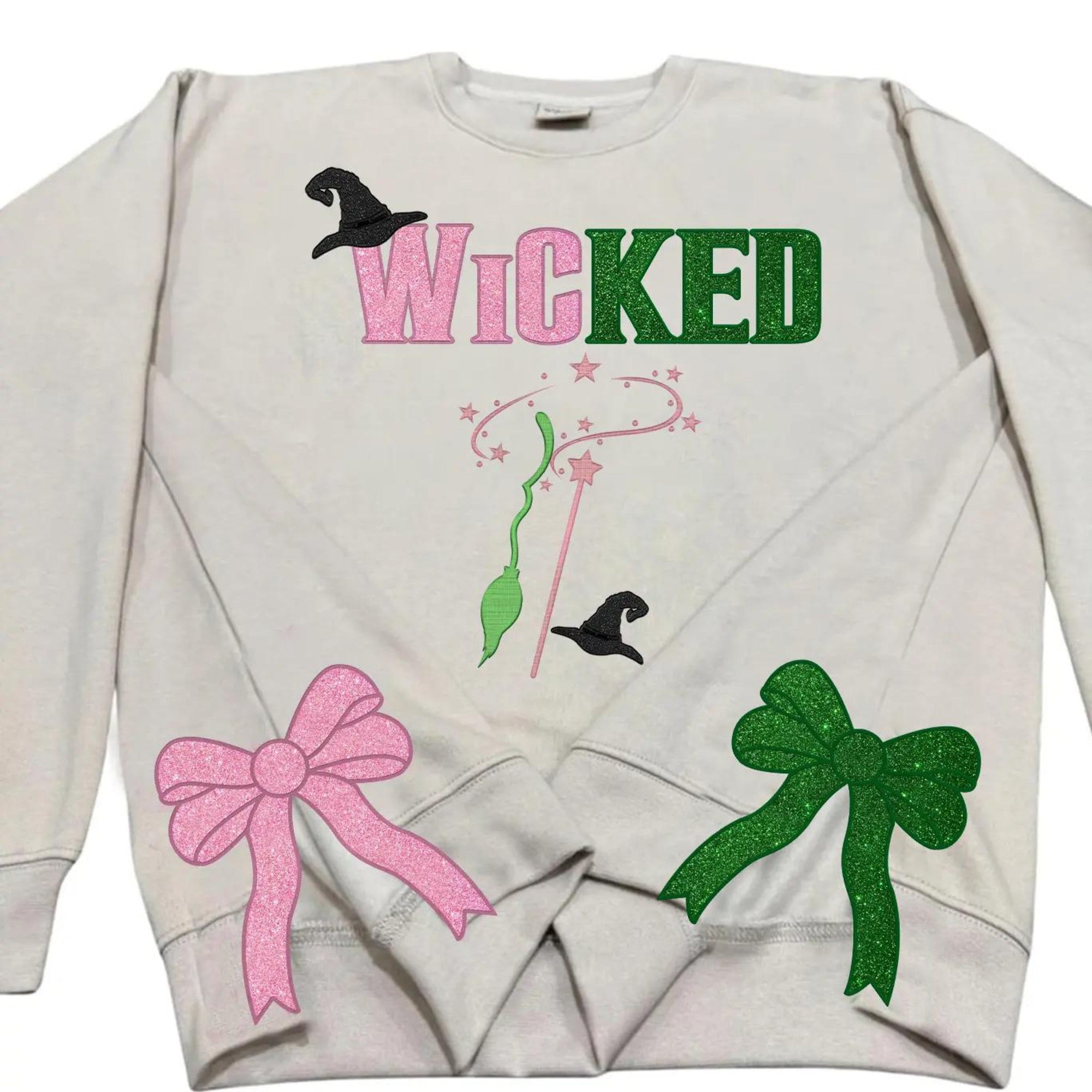 Wicked Glitter Colorful Side Bow Embroidered Sweatshirt, Magic Wand Shirt, Embroidery Christmas Shirt For Movie Fan 1_2870411f-2a35-49dc-8635-408021075739.jpg