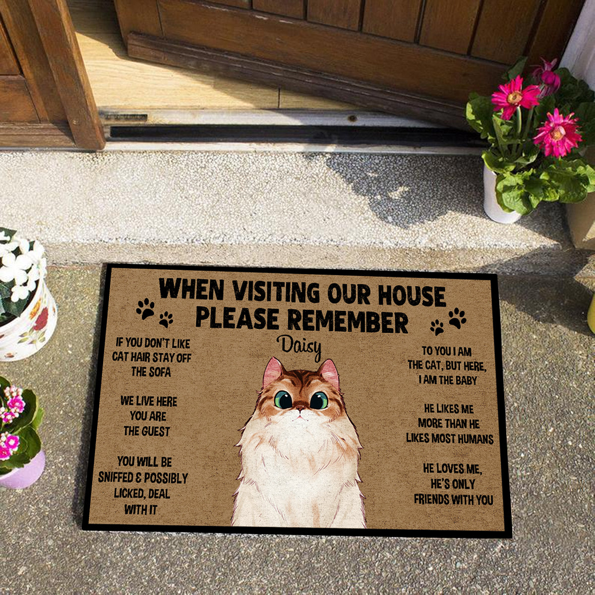 Remember When Visiting Cats House - Personalized Doormat - Gift For Cat Mom 1_28cc0ed0-2aaa-4a9e-b08a-1167ac5decb0.jpg