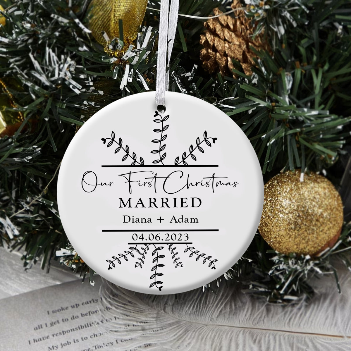 Christmas Engaged Classic Style - Personalized Ornament - Christmas Gift 1_2a086cc4-26eb-47a0-9afd-000686f5a561.jpg