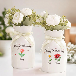 Grandkids - Personalized Custom Ribbon Tie Flower Vase