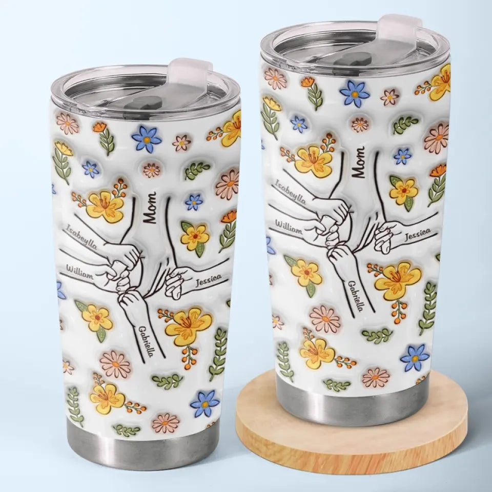 Mom Hold Our Hands Also Our Hearts - Personalized 3D Inflated Effect Printed Tumbler - Gift For Mother 1_2c2029fe-acee-4368-89ed-bbec69c79821.jpg