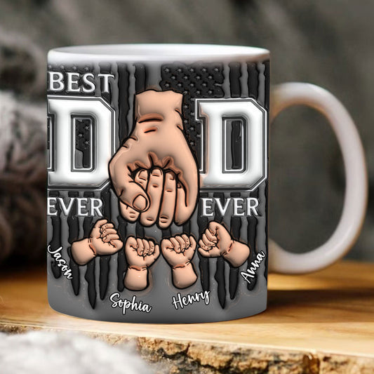 Best Dad Ever Fist Bump - Personalized 3D Inflated Effect Printed Mug - Gift For Father 1_2c9033cf-33c3-4dff-8d98-5a36baf460ff.jpg