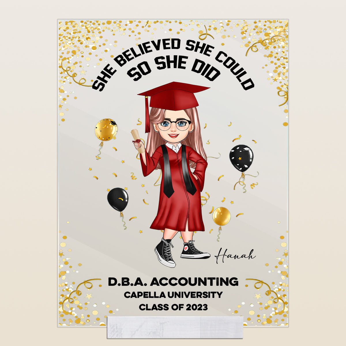 She Believe She Could So She Did - Personalized Acrylic Plaque - Gift For Family, Friends, Graduation Appreciation Gift 1_2e683032-ecb1-44eb-abe2-06866c8c7db7.jpg