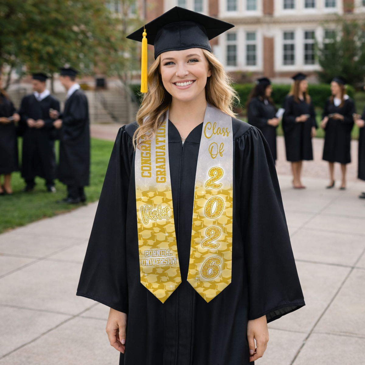 Graduation Stole with Text Only - Special Graduation Gift, Graduation Sash Class of 2026