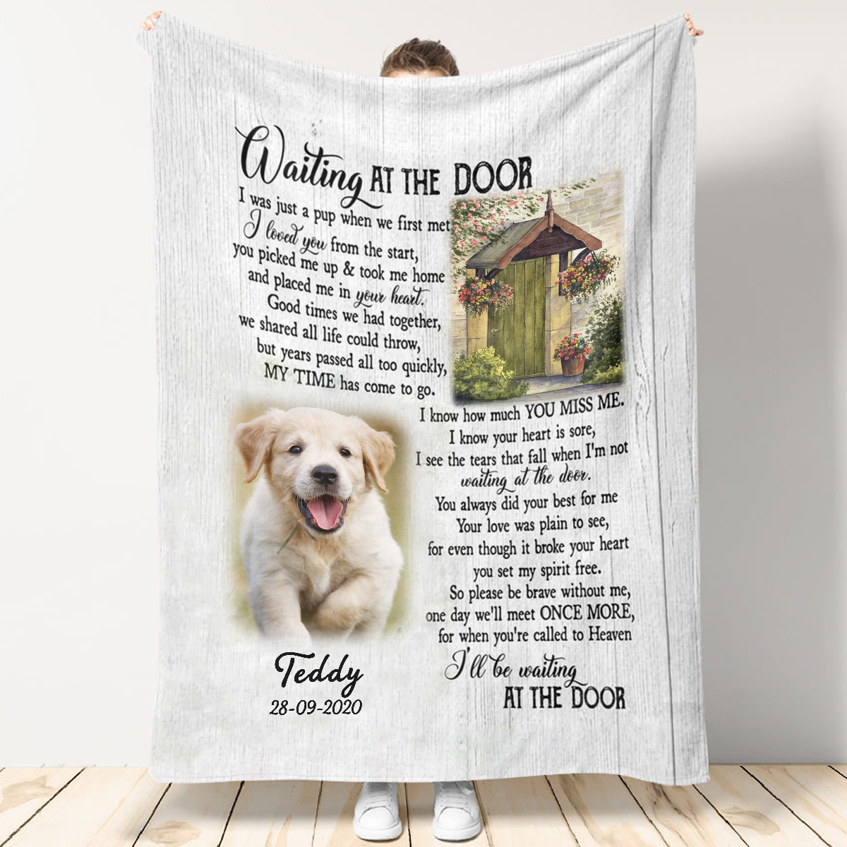 Waiting At The Door Upload Photo Blanket Memorial Gift For Dog Lovers 1_3.png